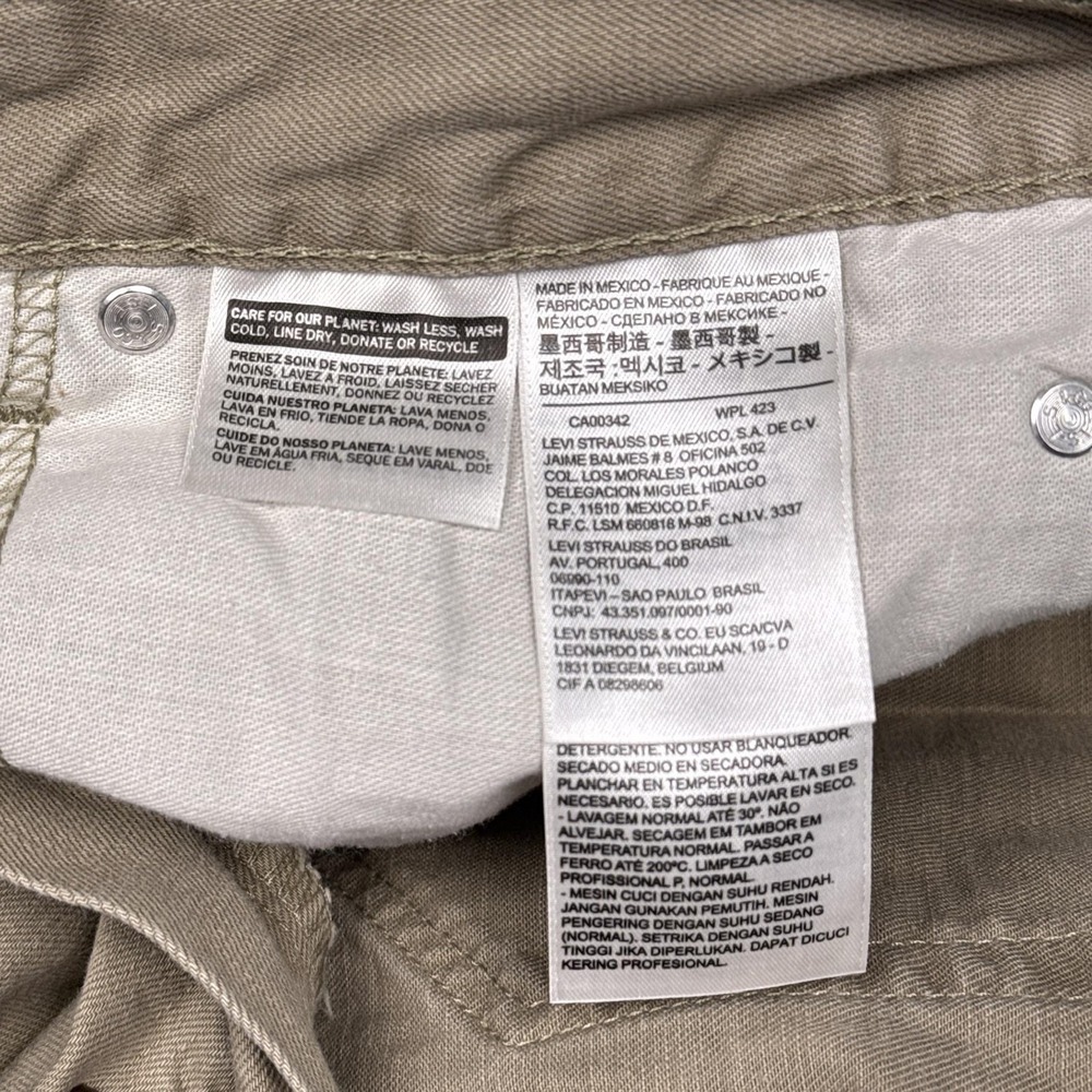 Levis 505 Jeans Mens 34x30 Beige Straight‎ Leg 100% Cotton Denim Khaki Casual - Picture 5 of 11